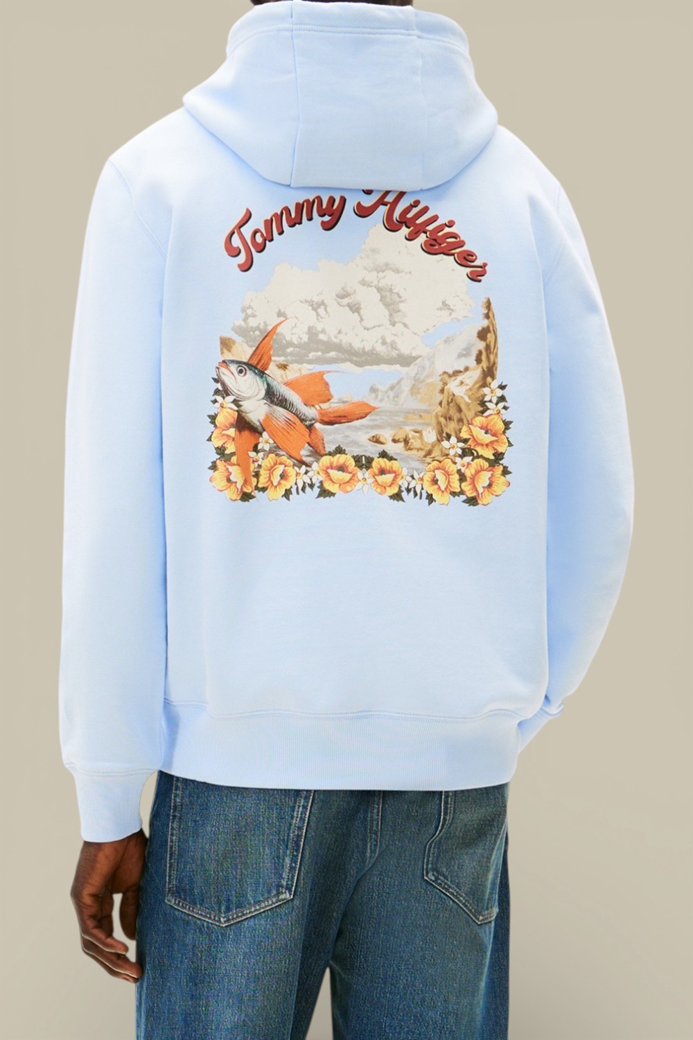 תמונת דוגמן אחורית של קפוצ'ון כותנה