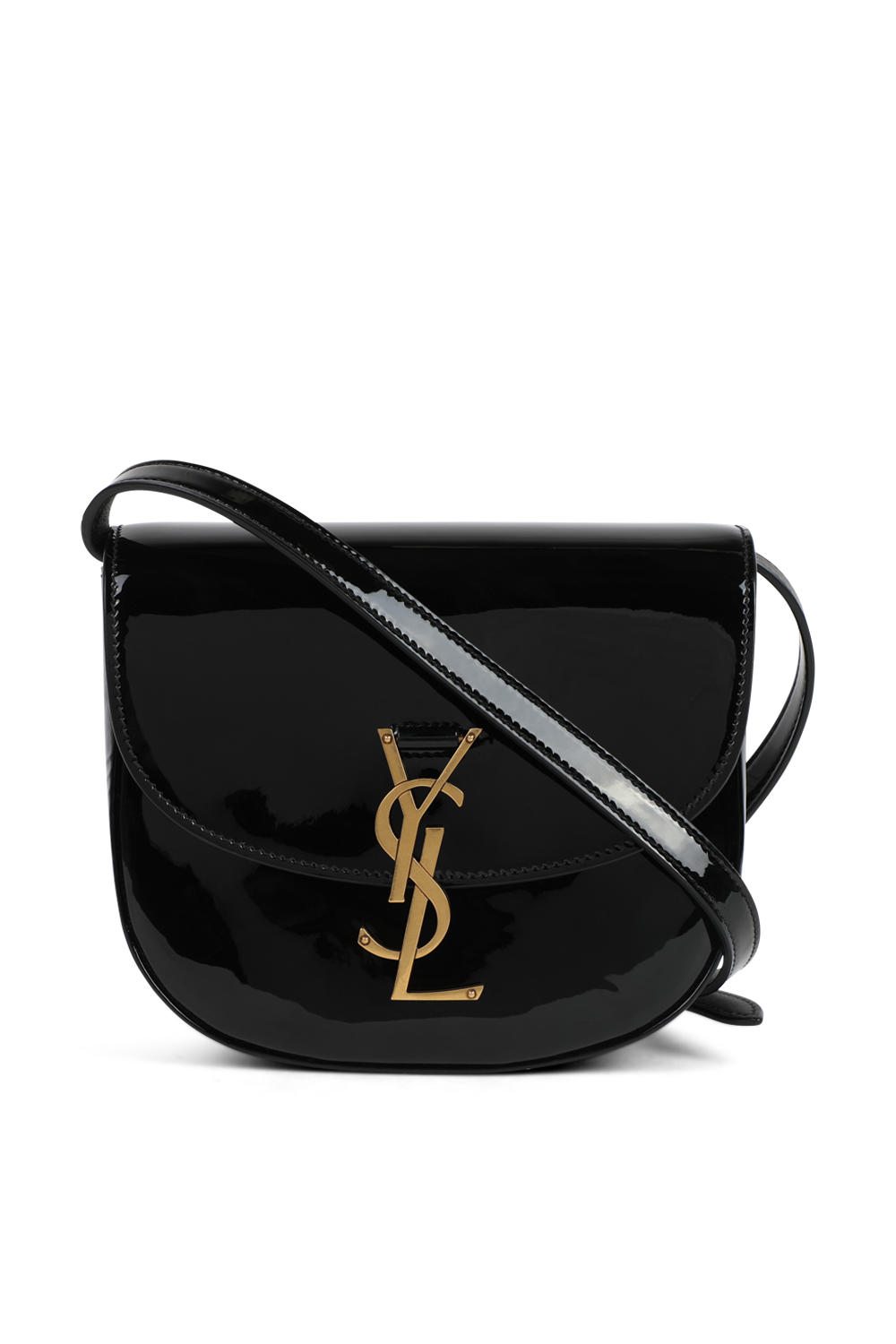 תמונה קידמית של תיק אוכף קאיה עם אבזם מונוגרמי 