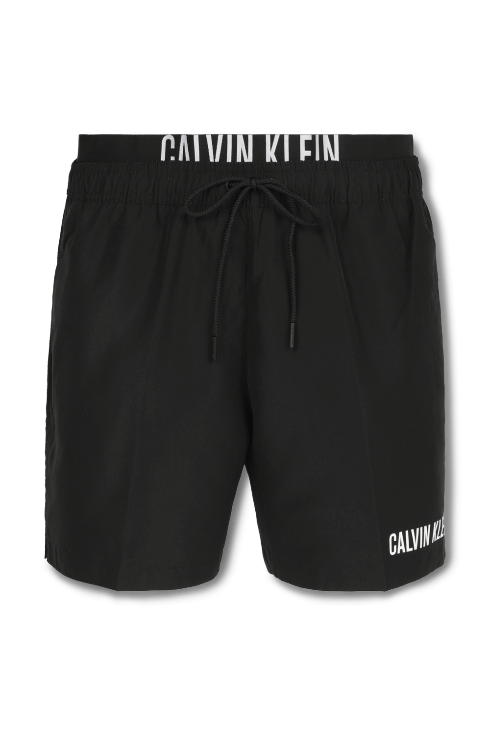 Double Waistband Swim Shorts in Black CALVIN KLEIN