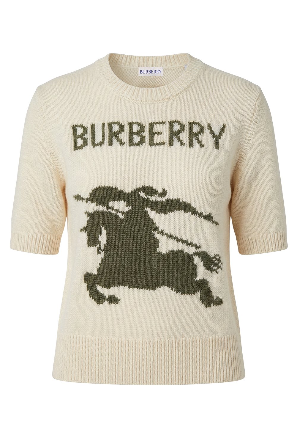 תמונה קידמית של חולצת סריג קצרה צמר וקשמיר