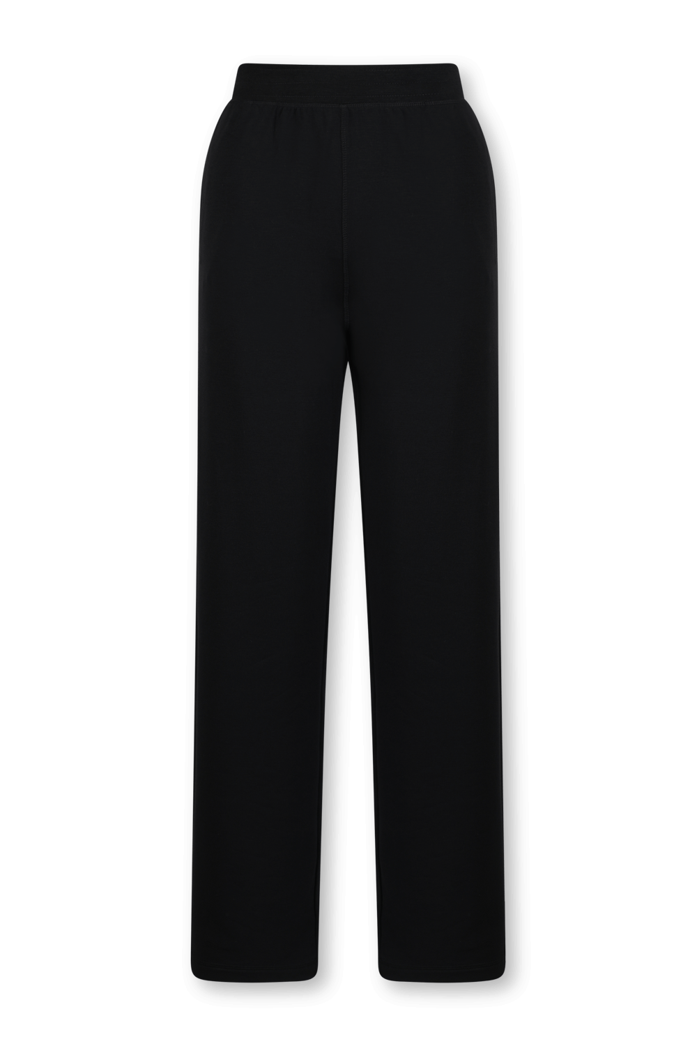 תמונה קידמית של מכנסי ג'וג מתרחבים שחורים