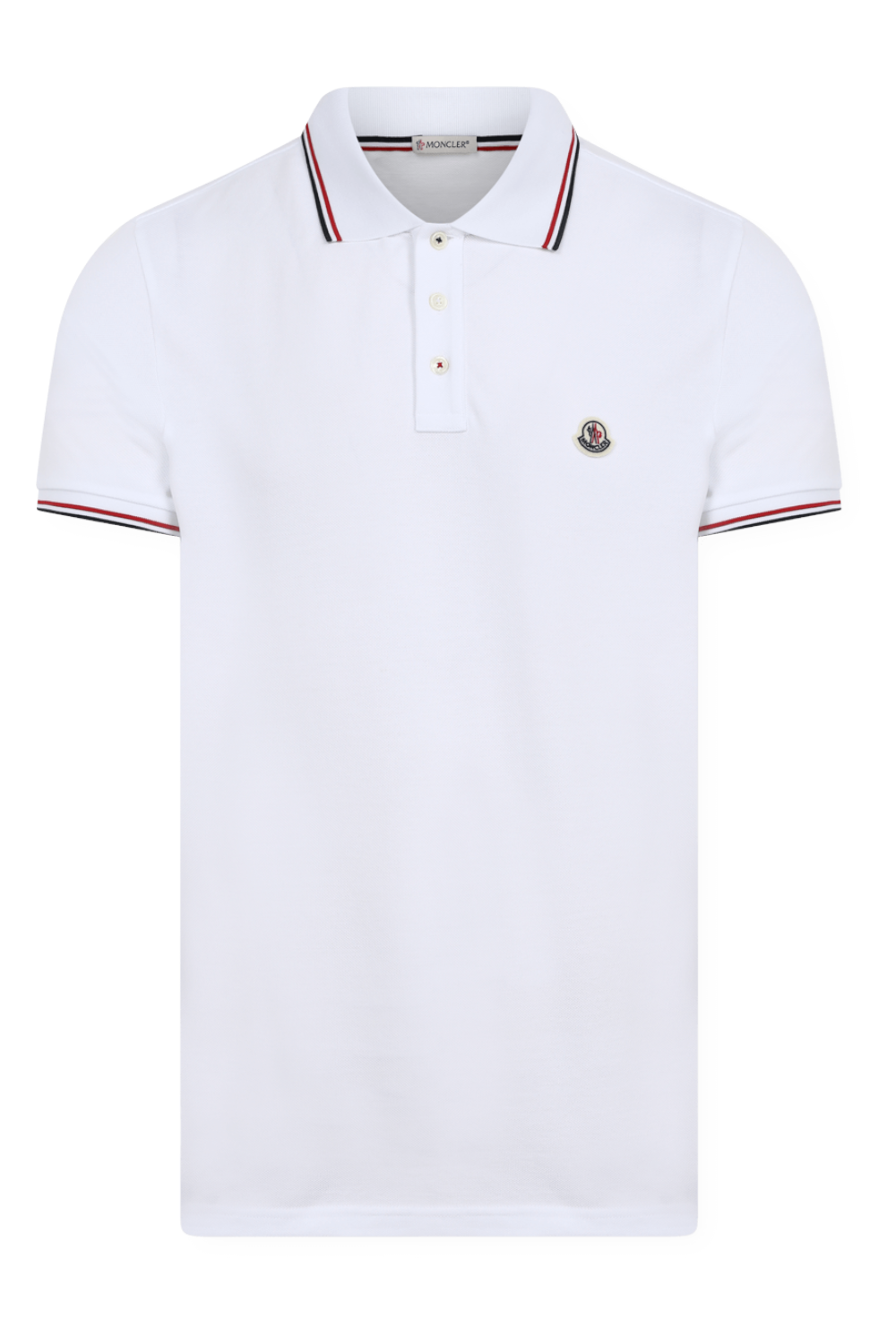 תמונה קידמית של חולצת פולו עם עיטורי פסים