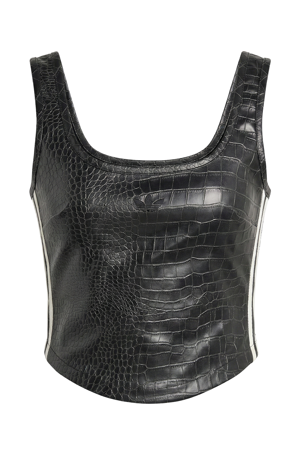 תמונה קידמית של טופ מחוך דמוי עור