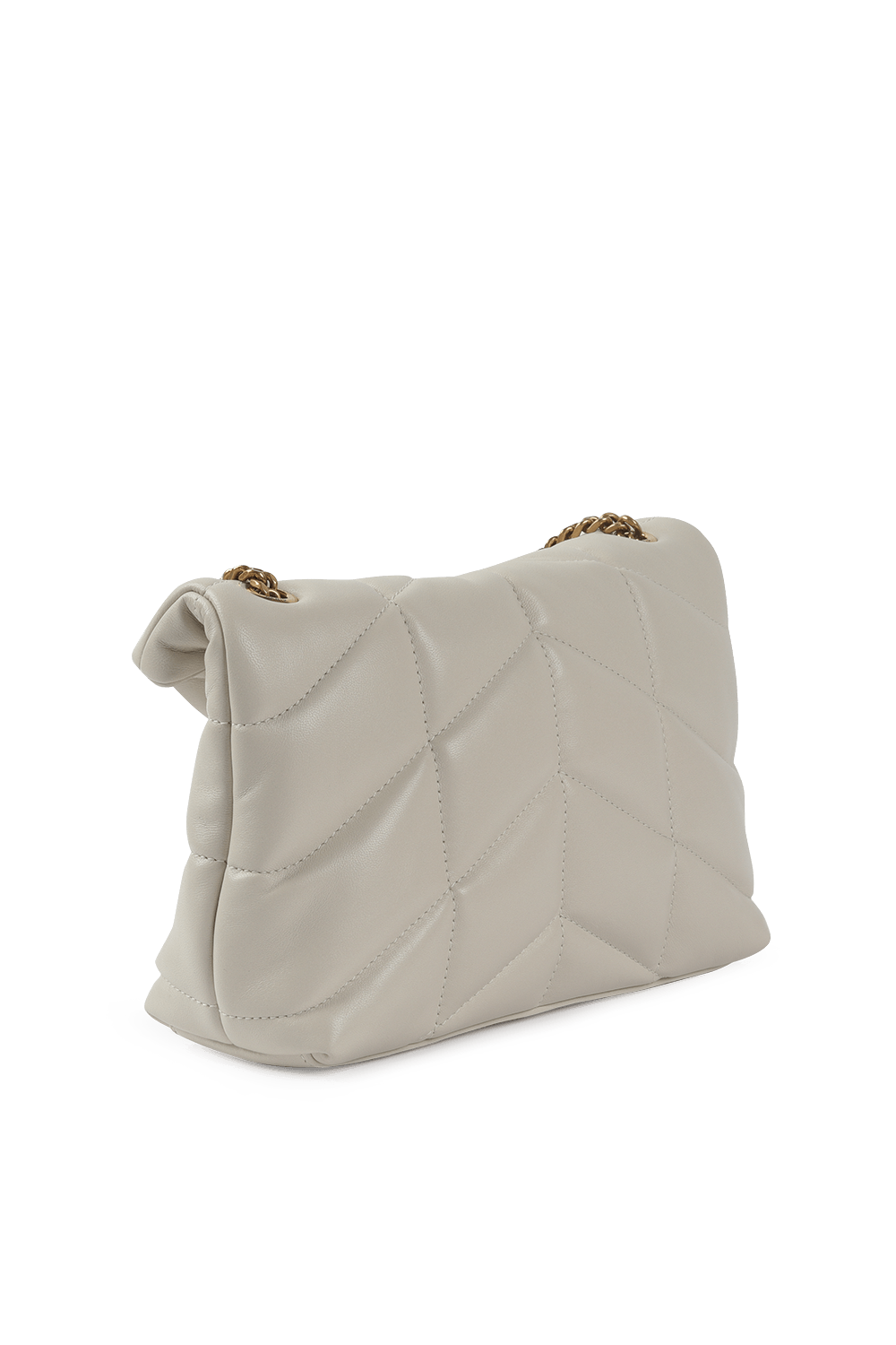 תמונה אחורית של Puffer Toy Bag In Quilted White Leather
