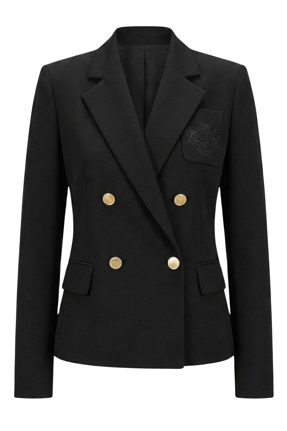 תמונה קידמית של בלייזר כפתורים כפולים