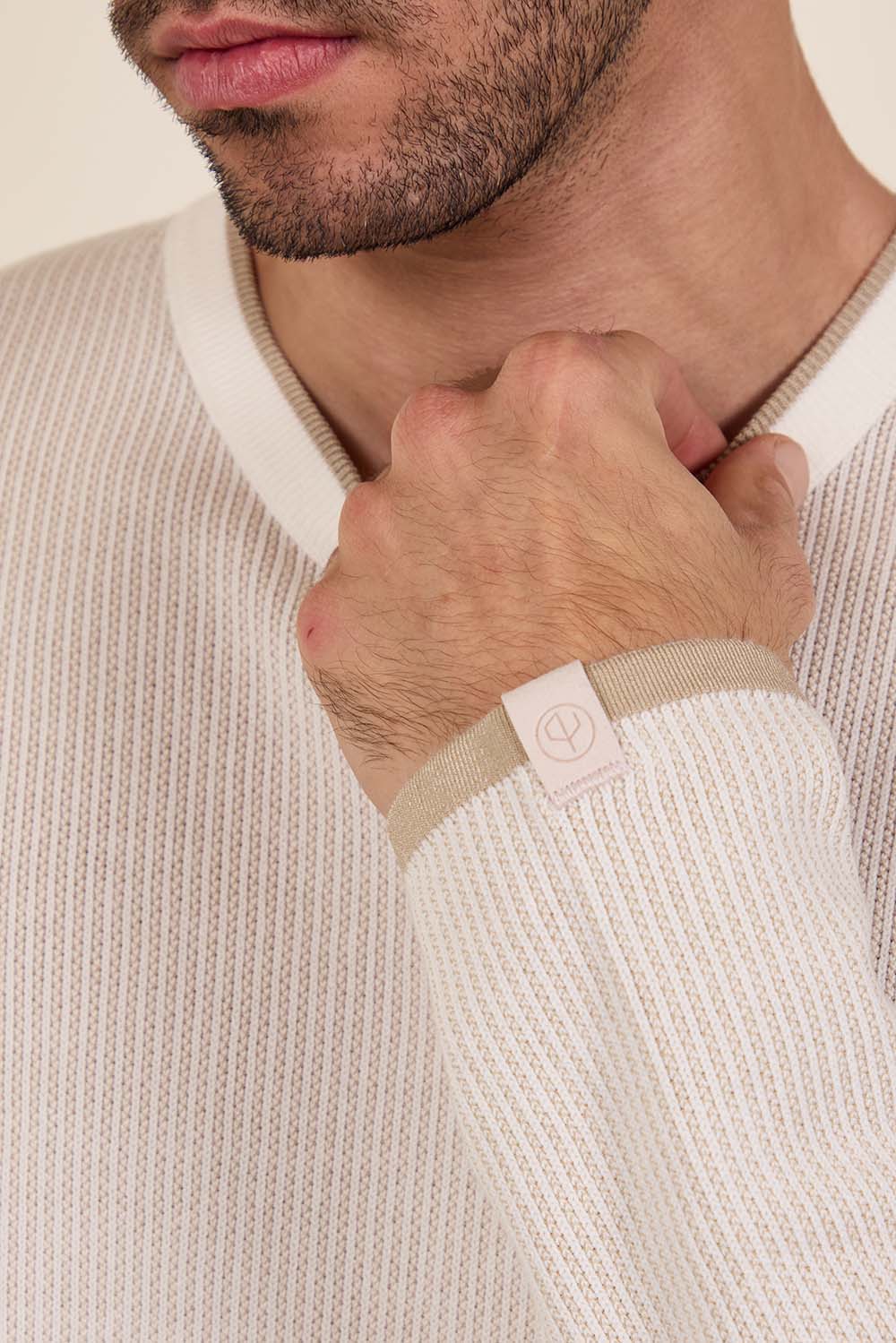 תמונת תקריב דוגמן של סריג כותנה