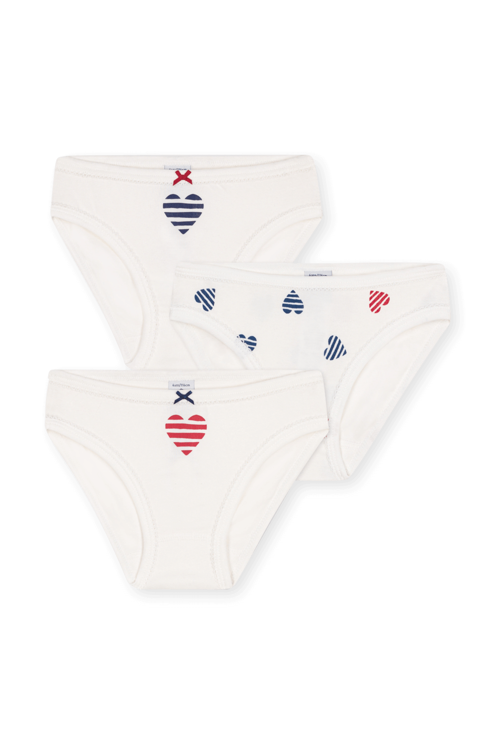 תמונה קידמית של שלושה זוגות תחתונים - גילאים 6-12 שנים