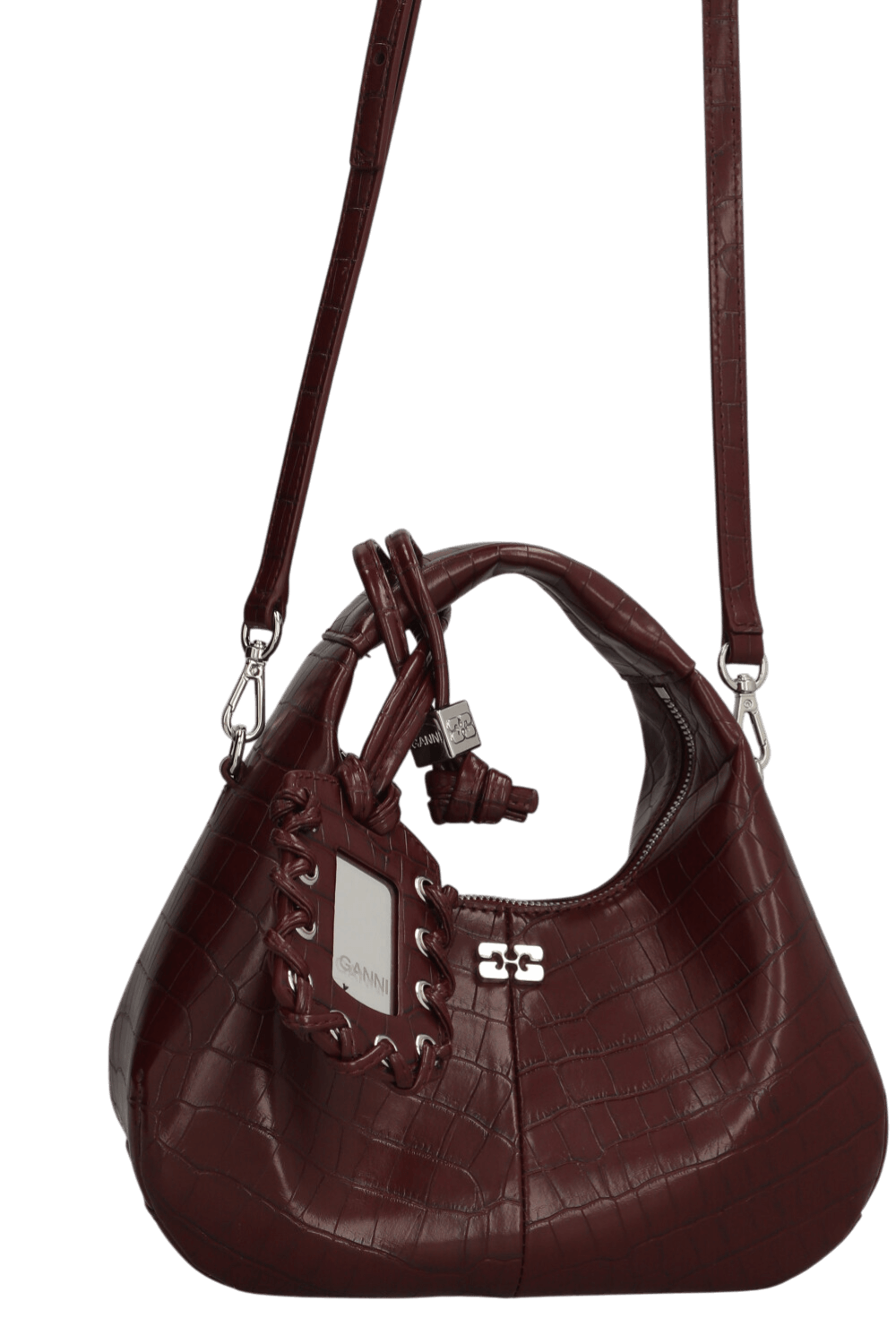 תמונת תקריב של תיק יד הובו מיני קרוקו