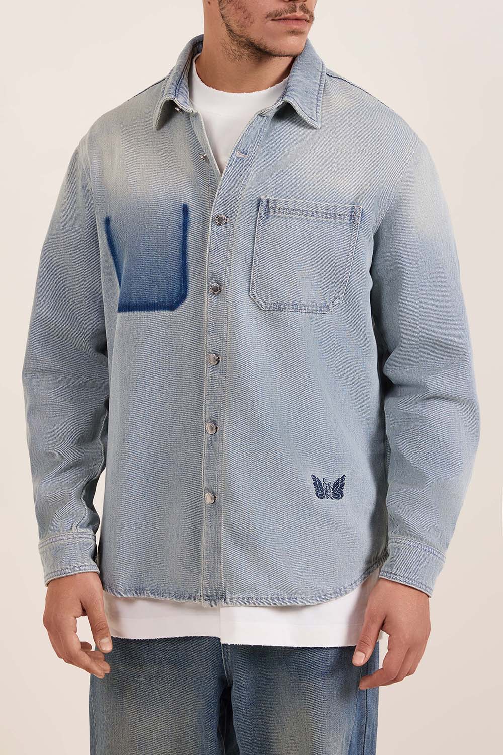 תמונת דוגמן קידמית של ז'קט ג'ינס