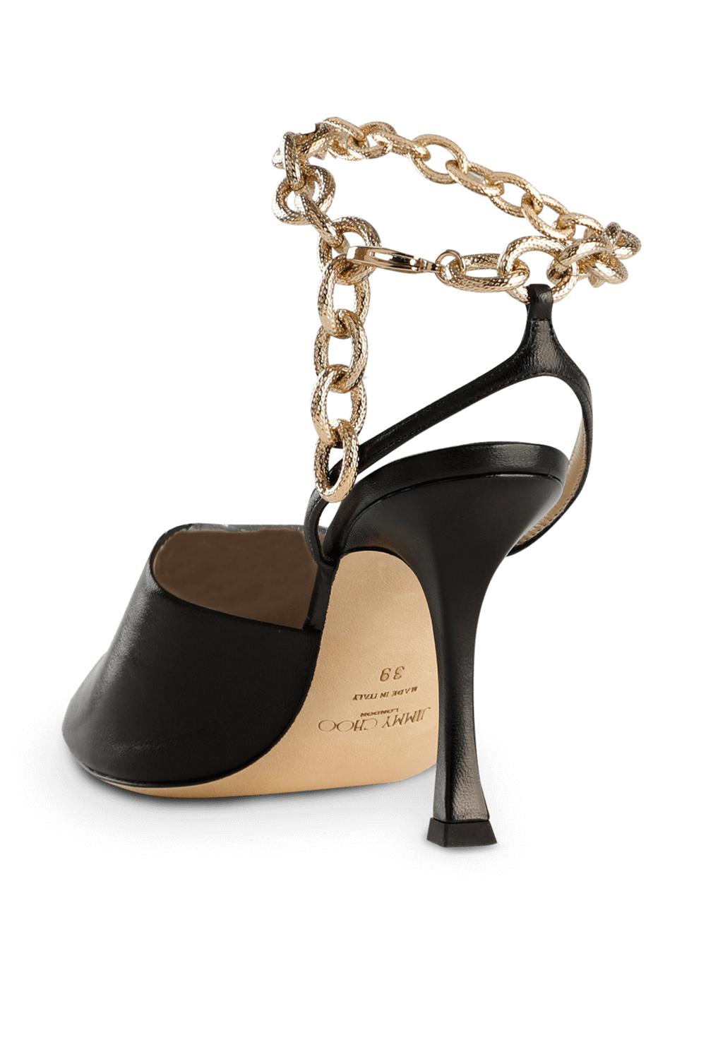 Black Sae 90 Sandals with Golden Chain JIMMY CHOO