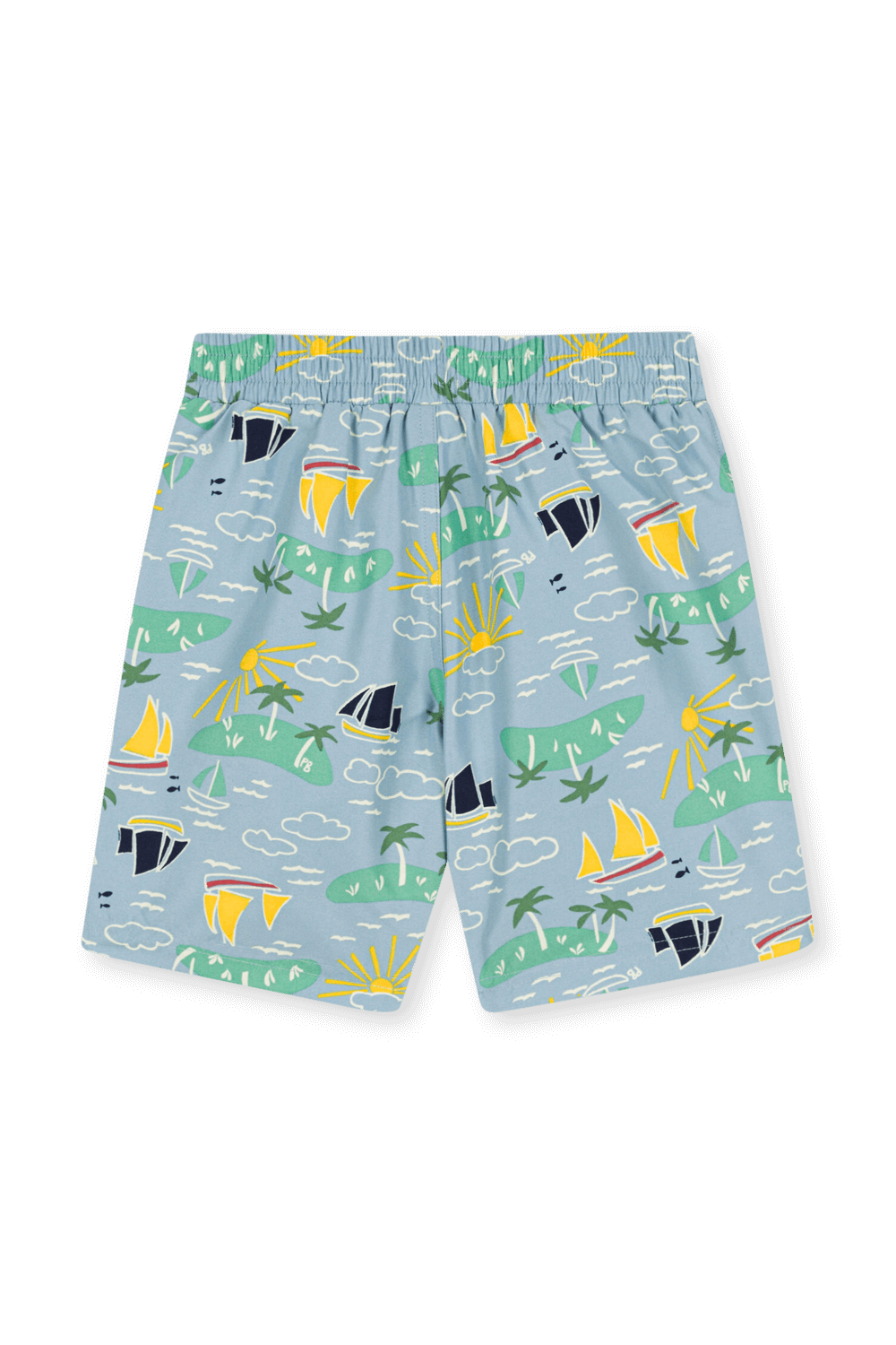 תמונה אחורית של מכנסי בגד ים עם הדפס טרופי - גילאי 3-5