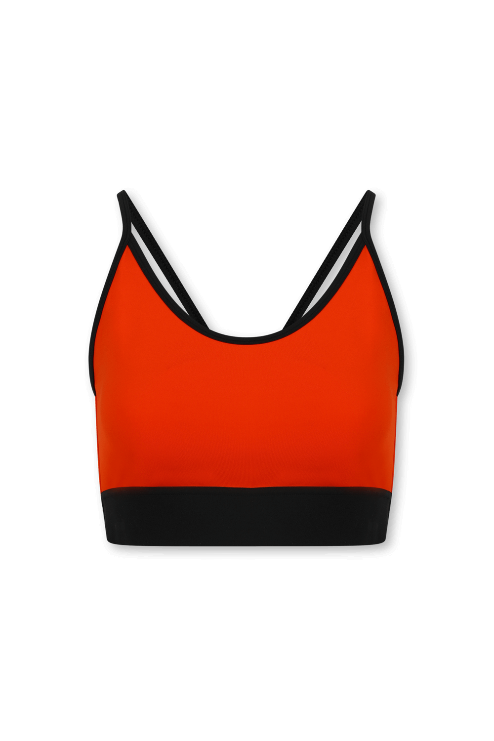 תמונה קידמית של פומה X אמי הודי חזיית אימון בגווני שחור וכתום