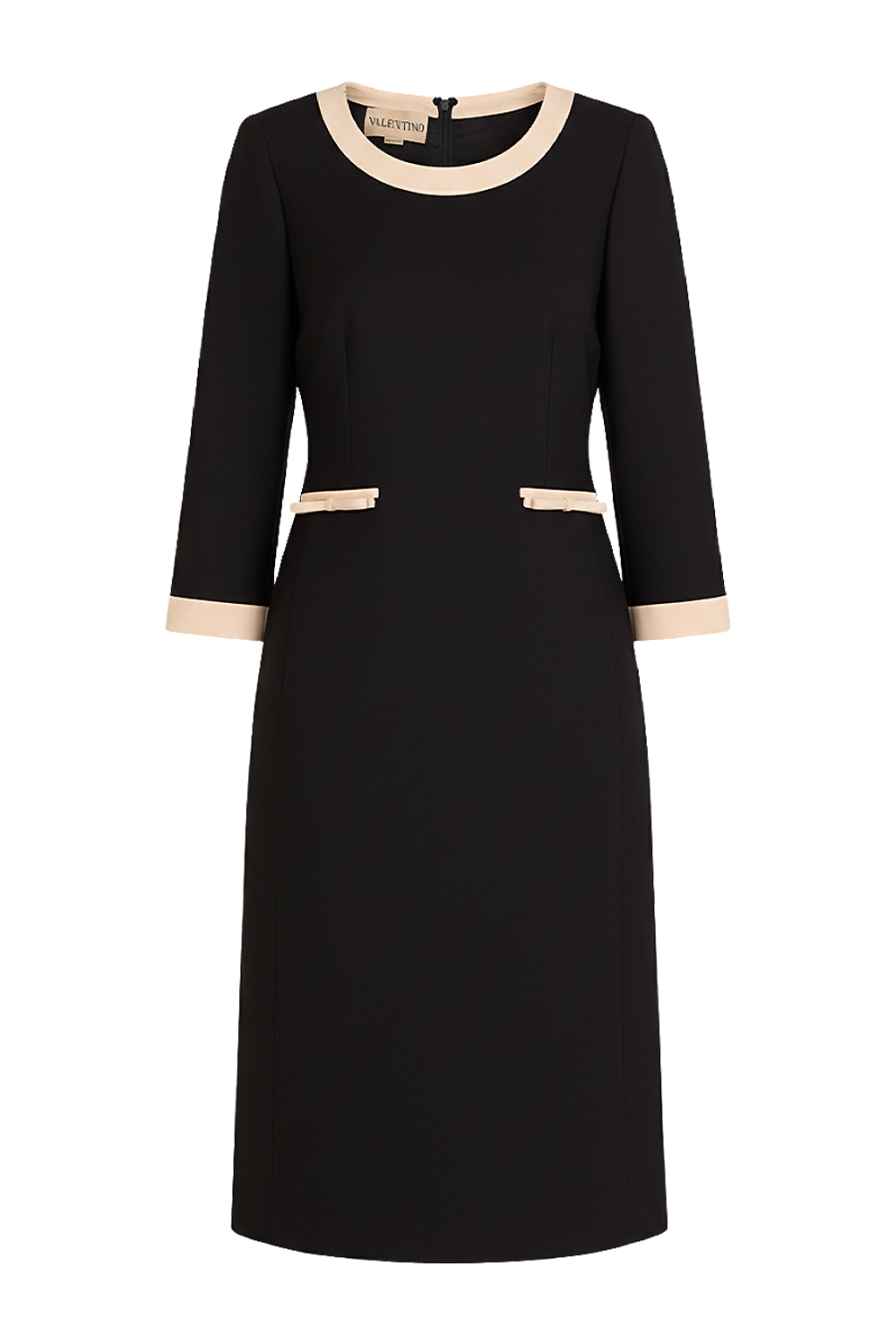 תמונה קידמית של שמלת מידי מצמר ומשי