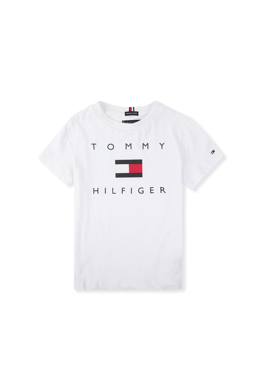 גילאי 2-7 חולצת לוגו דגל בלבן TOMMY HILFIGER KIDS