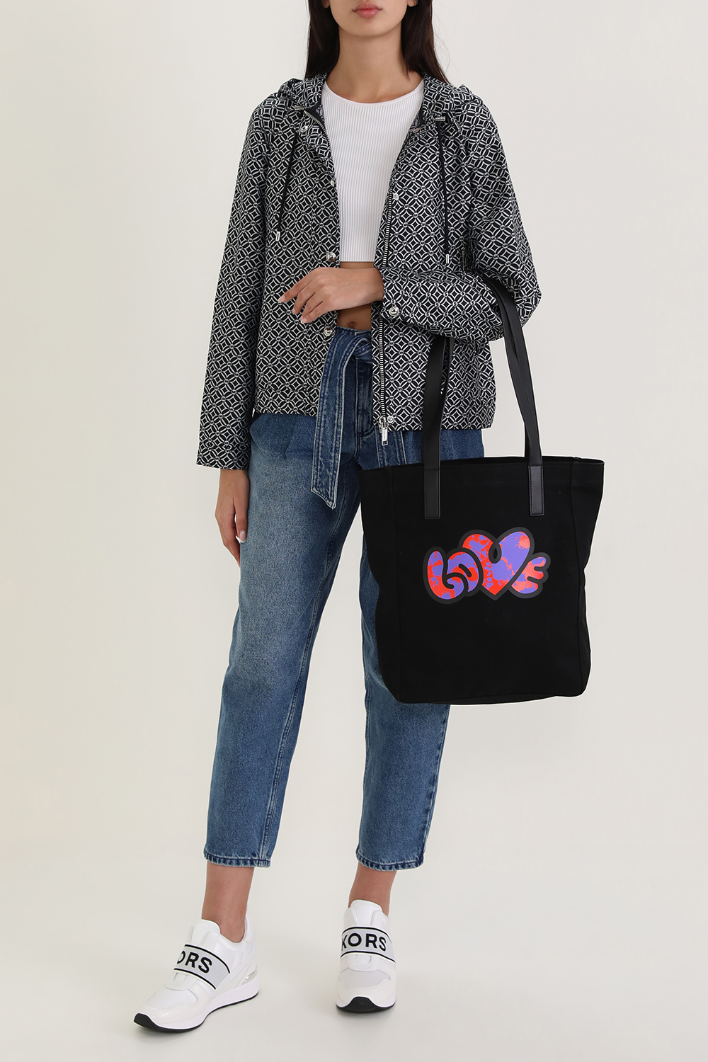 תמונת דוגמן קידמית של תיק נשיאה גדול סטופ מכותנת קנבס