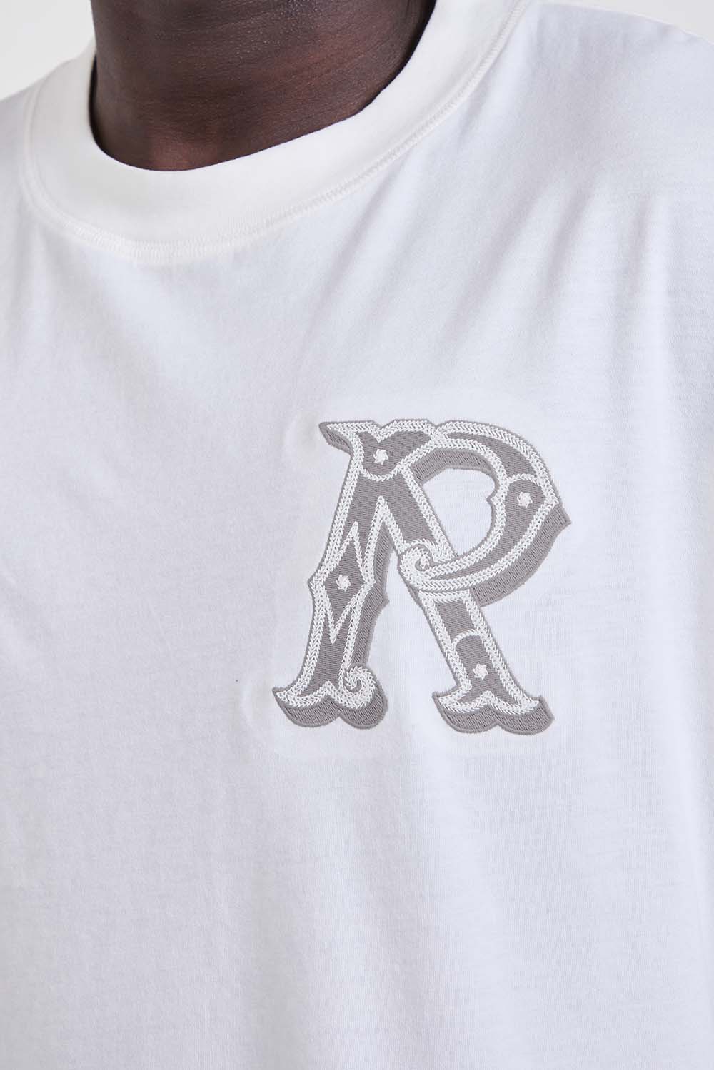 תמונת תקריב דוגמן של חולצת טי אוברסייז