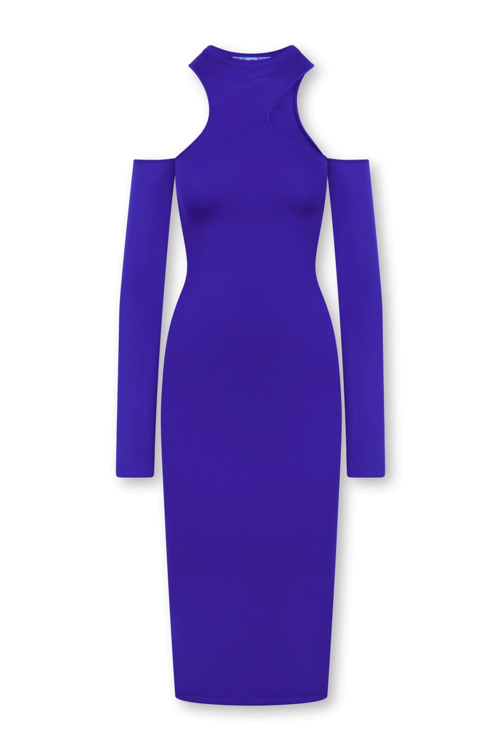 תמונה קידמית של שמלת מידי א-סימטרית