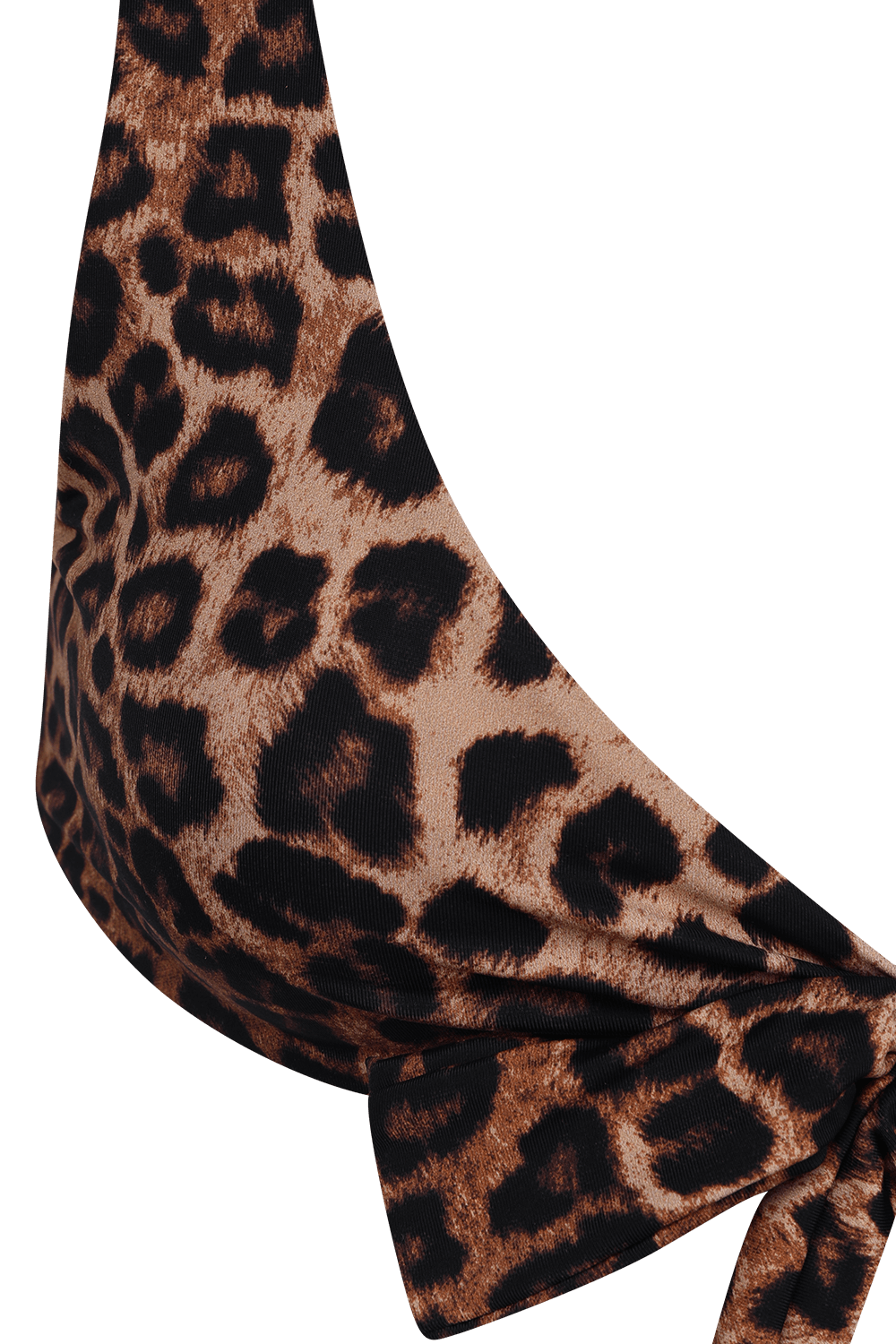 תמונה אחורית של טופ בגד ים מנומר עם קשירת פפיון