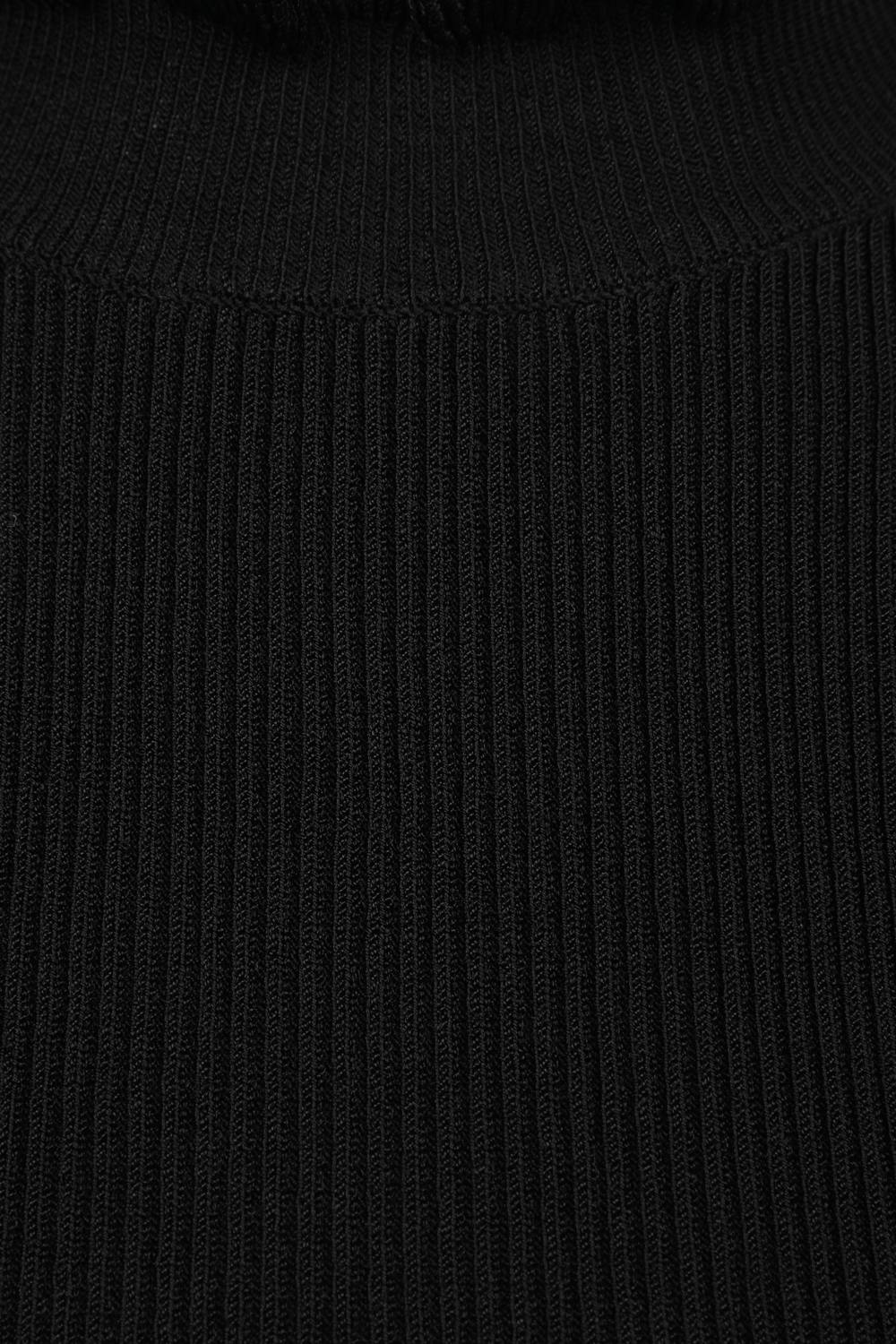 תמונה אחורית של Francoise Frill Neck Ribbed Sleeveless Sweater In Black
