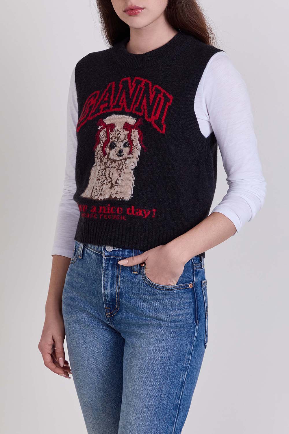 תמונת דוגמן קידמית של אפודת צמר