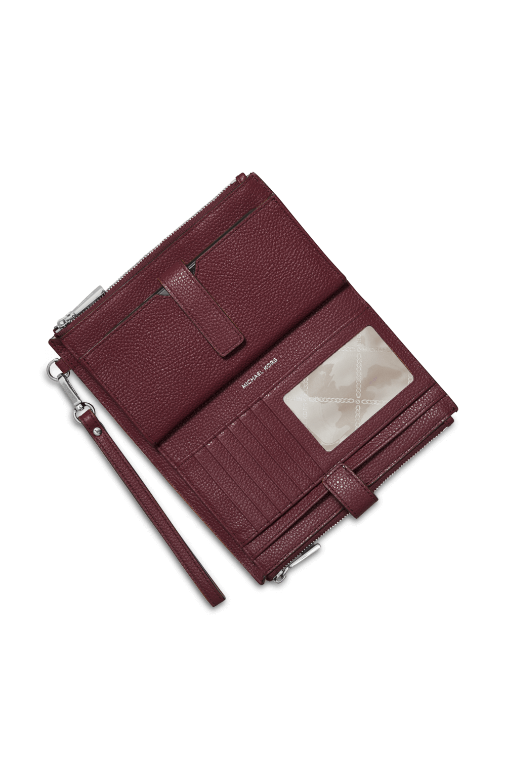 תמונת תקריב של ארנק סמארטפון מעור מגורען