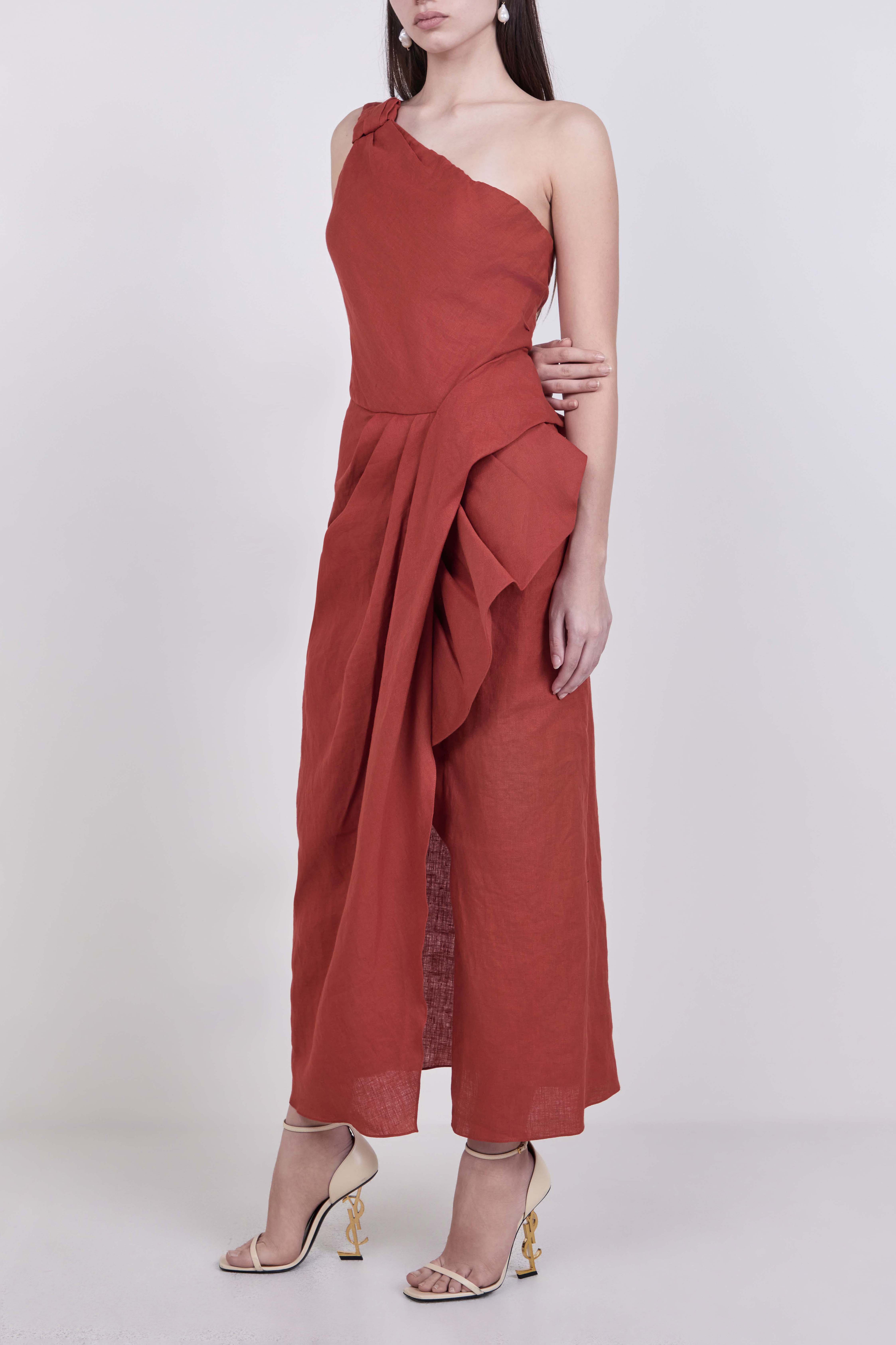 תמונת דוגמן קידמית של שמלת מידי אוף שולדר