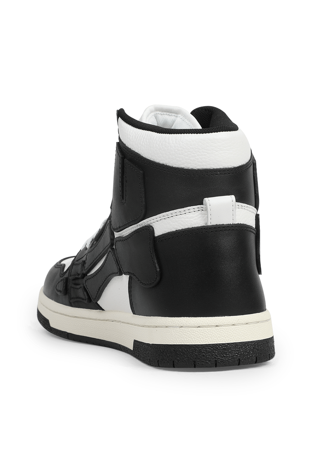 תמונה אחורית של Skeleton High Top Sneakers in Black and White