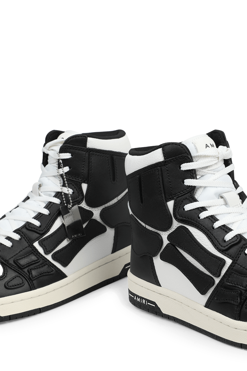 תמונת תקריב של Skeleton High Top Sneakers in Black and White