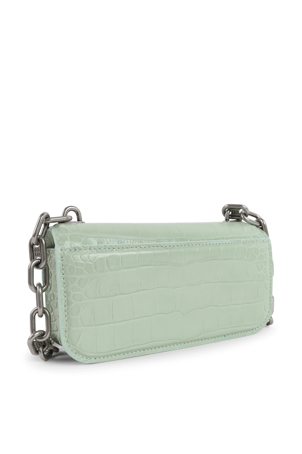 תמונה אחורית של תיק כתף גוסיפ בטקסטורה בגוון ירוק