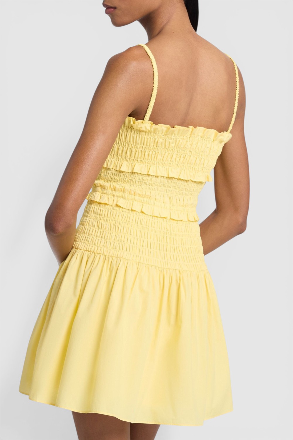 תמונת דוגמן אחורית של שמלת מיני פופלין