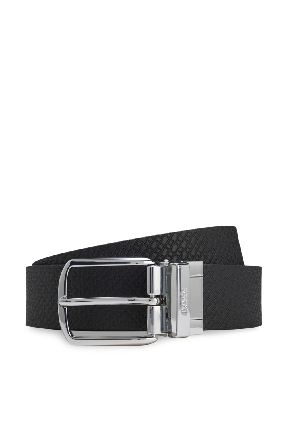 תמונה קידמית של חגורת עור דו צדדית