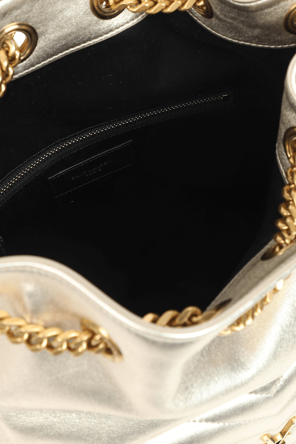 תיק ג'ו מעור בגוון זהב פלטינה