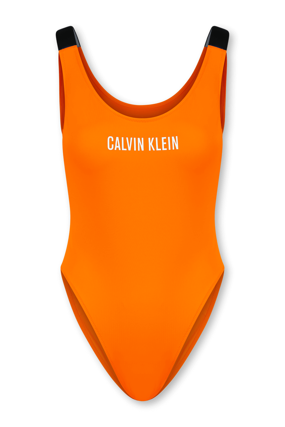 בגד ים שלם כתום עם שם המותג CALVIN KLEIN