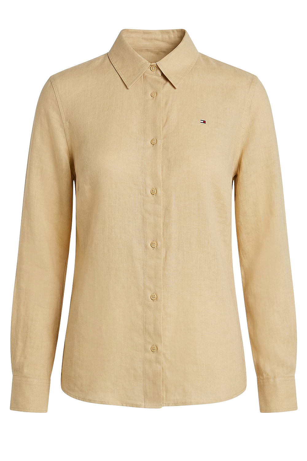 תמונה קידמית של חולצה מכופתרת פשתן