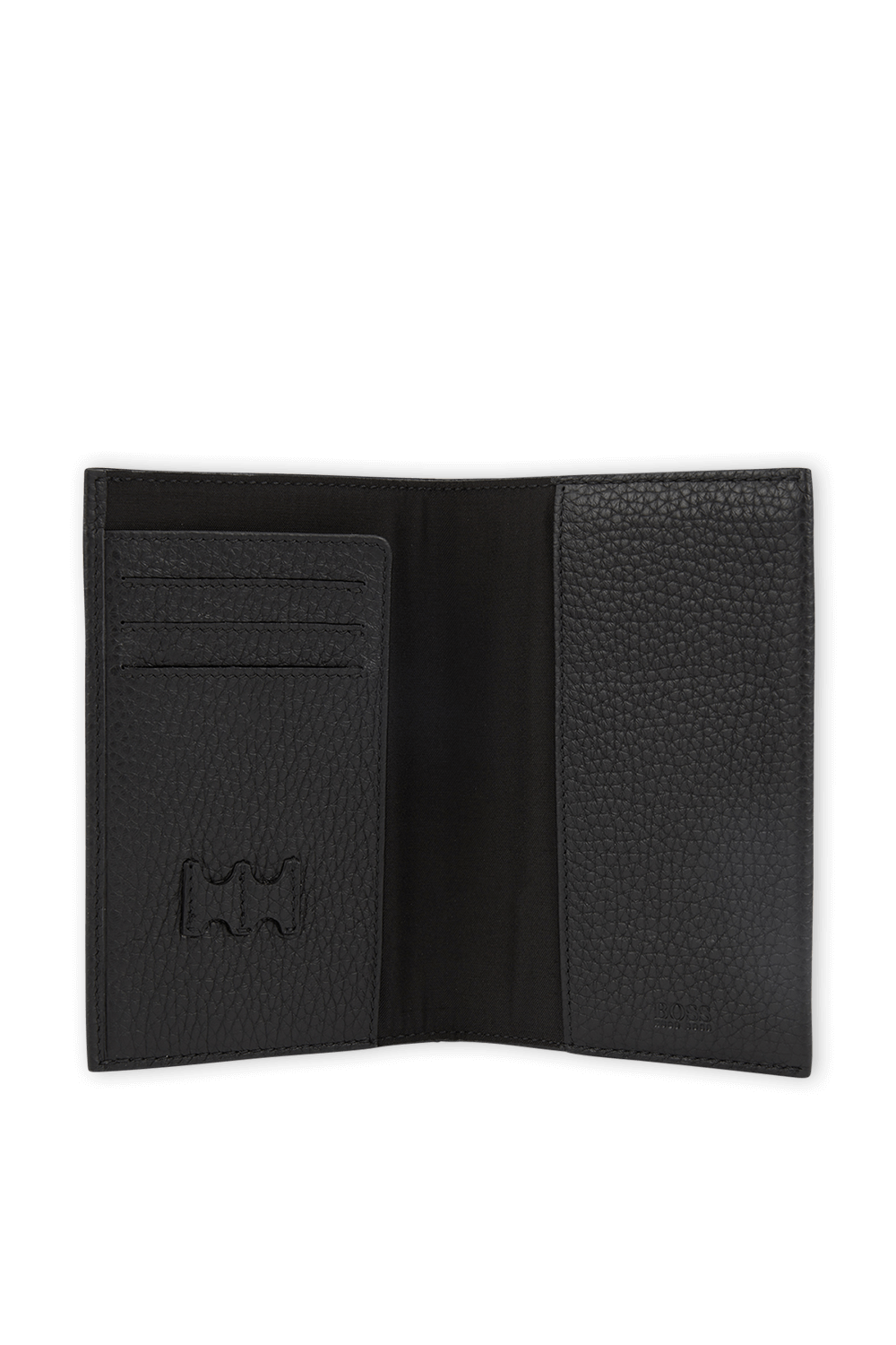 Black Passport Holder in Grained Leather Factory 54