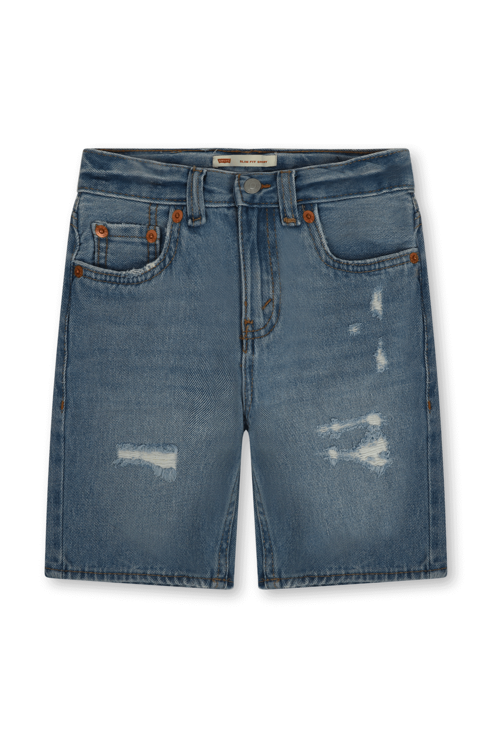 גילאי 8-16 מכנסי ג'ינס קצרים עם שפשופים LEVI`S KIDS