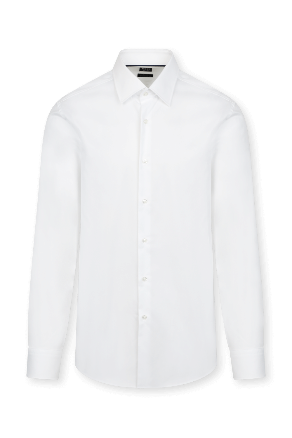 תמונה קידמית של חולצה מכופתרת ארוכה לבנה מכותנה