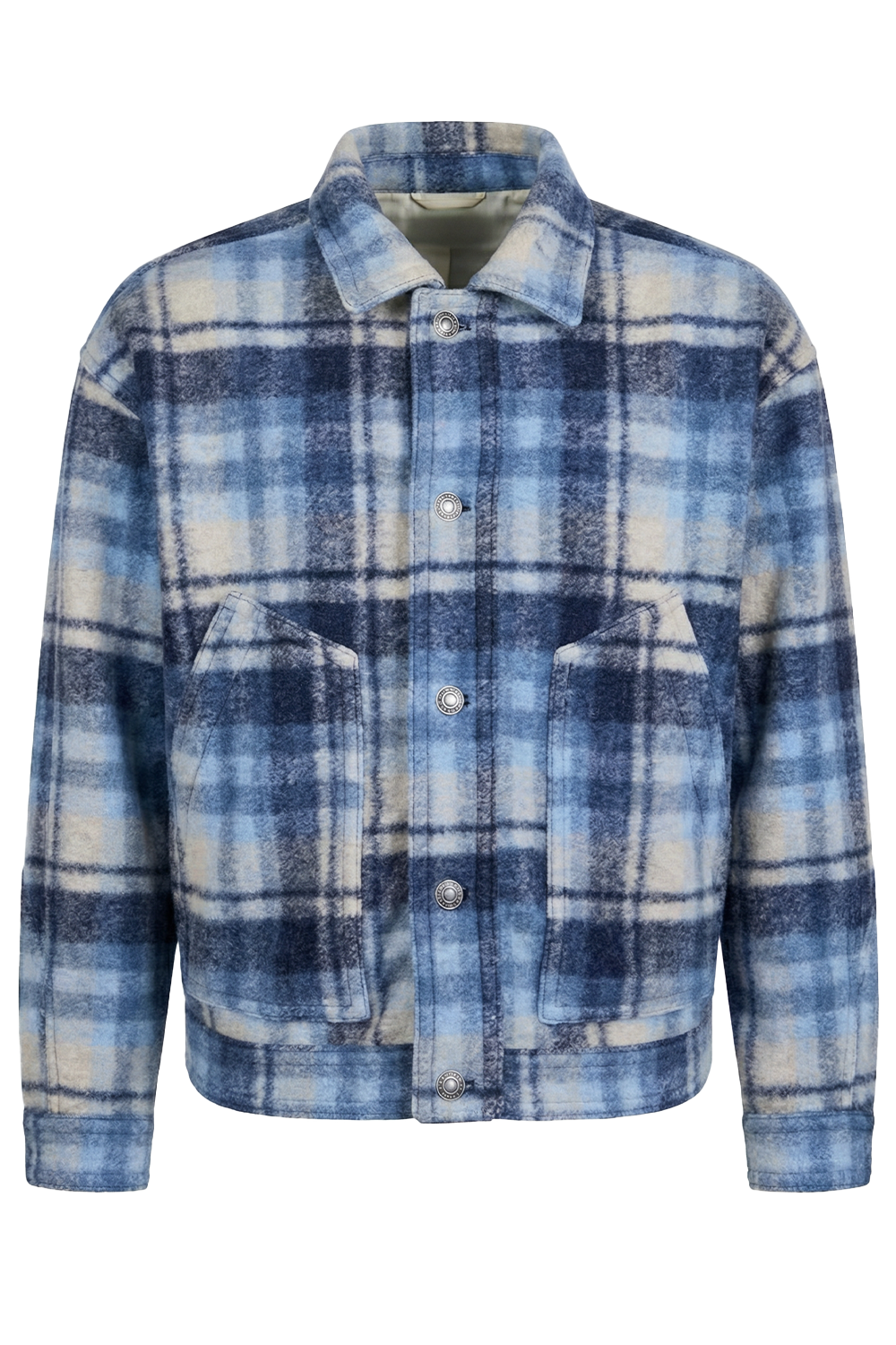 תמונה קידמית של ז'קט משבצות בריפוד קל