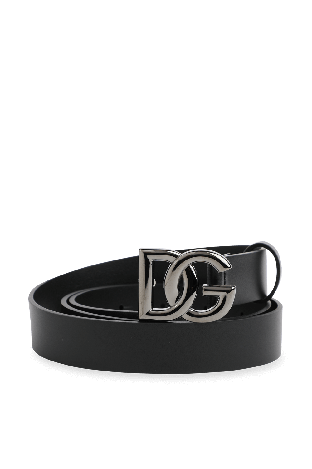 תמונה קידמית של DG Logo Belt in Black Leather