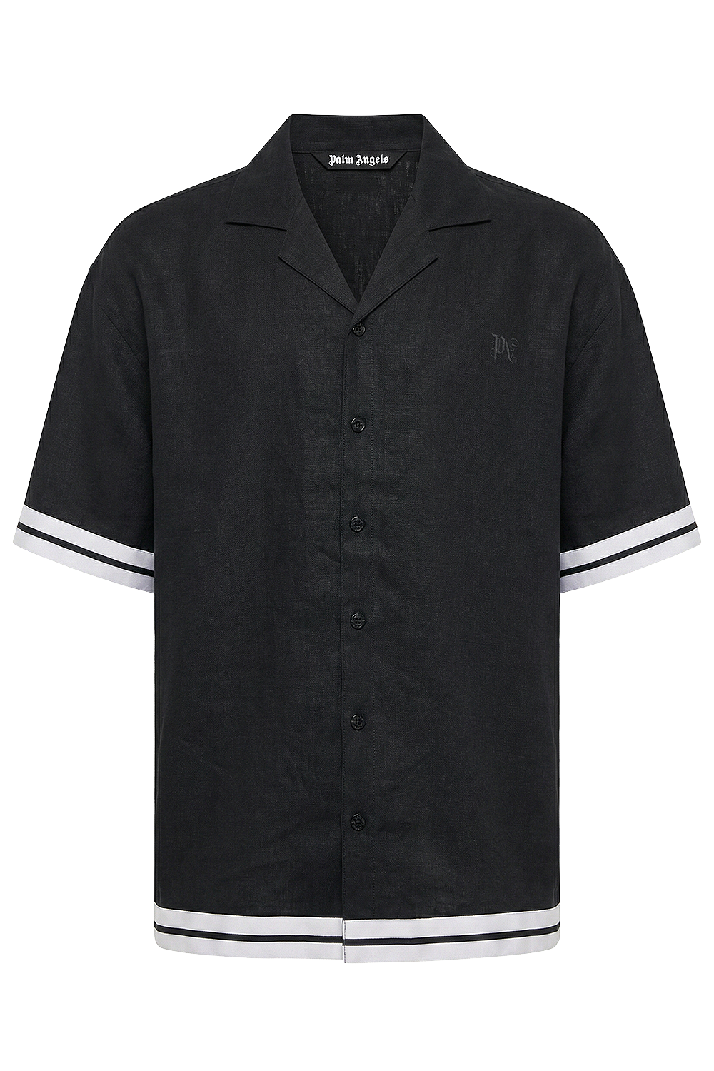 תמונה קידמית של חולצת כפתורים קצרה פשתן