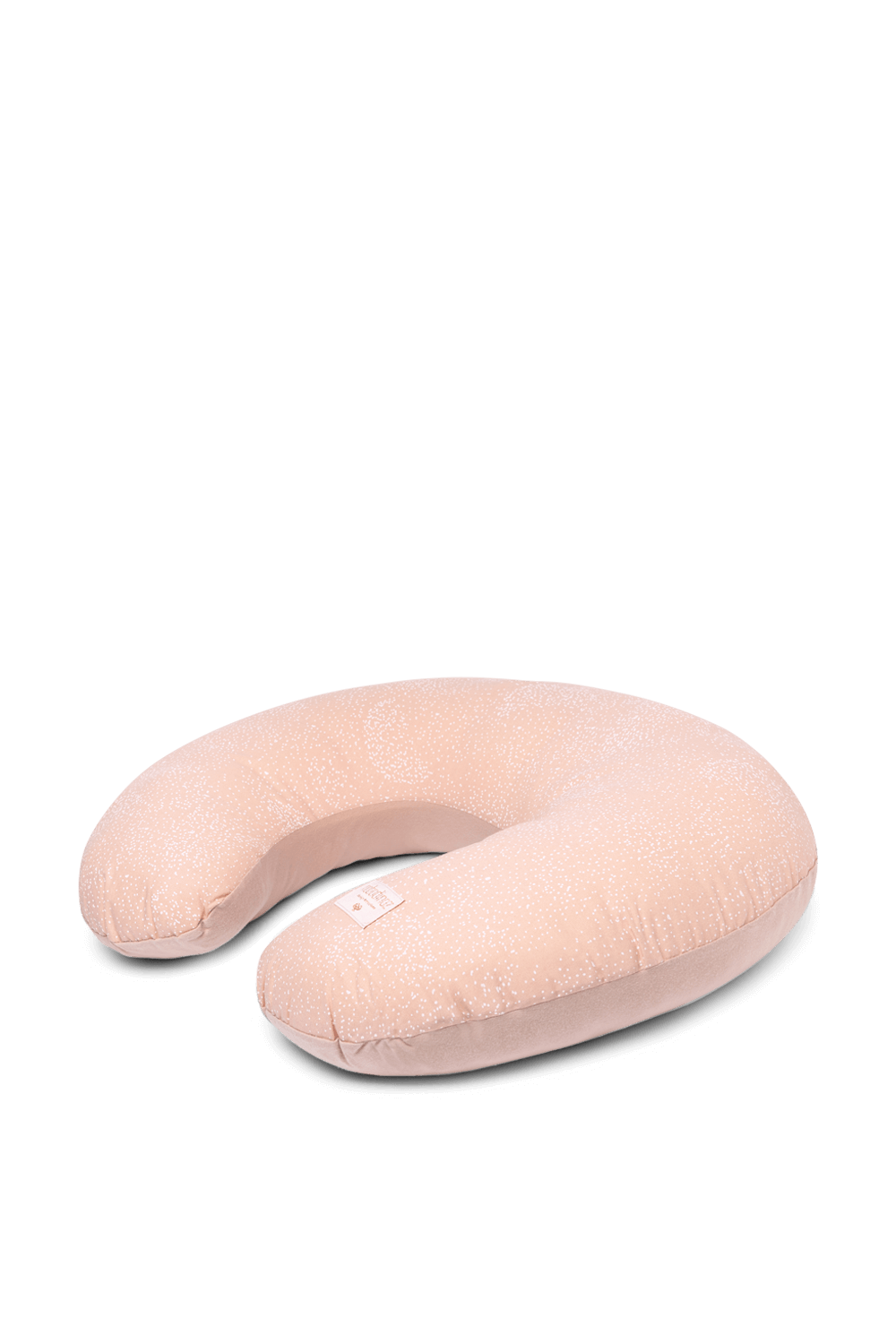 תמונה קידמית של כרית הנקה עם נקודות בגווני ורוד ולבן