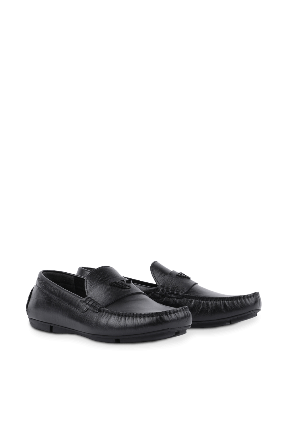 Black Loafers in Soft Leather EMPORIO ARMANI