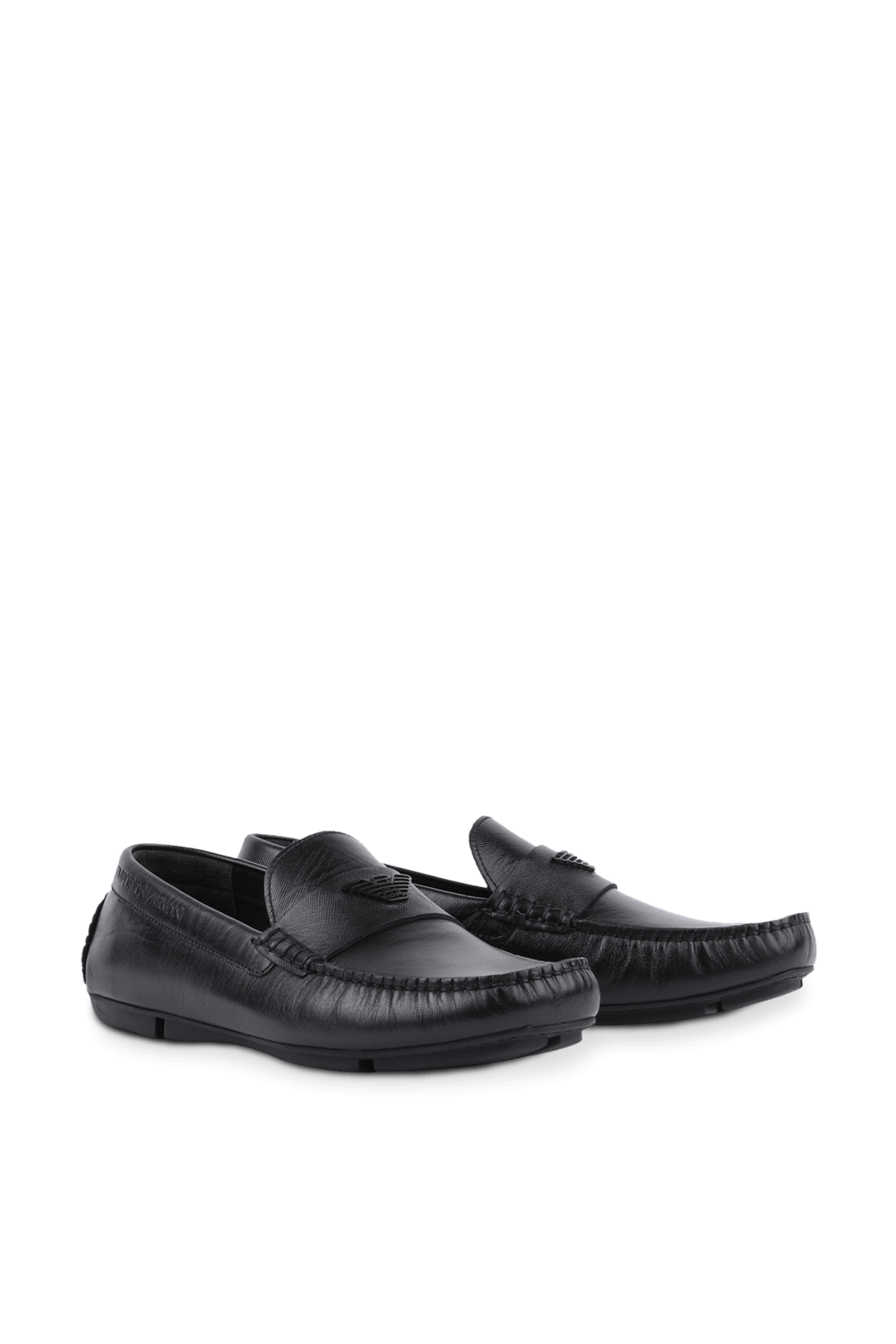 תמונה אחורית של Black Loafers in Soft Leather