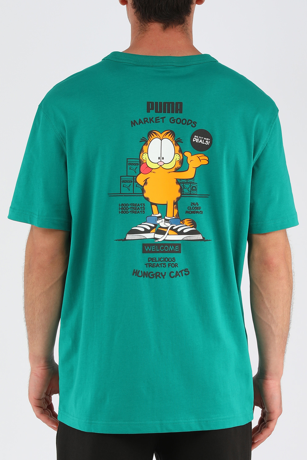 תמונת דוגמן אחורית של פומה X גארפילד חולצת טי כחולה