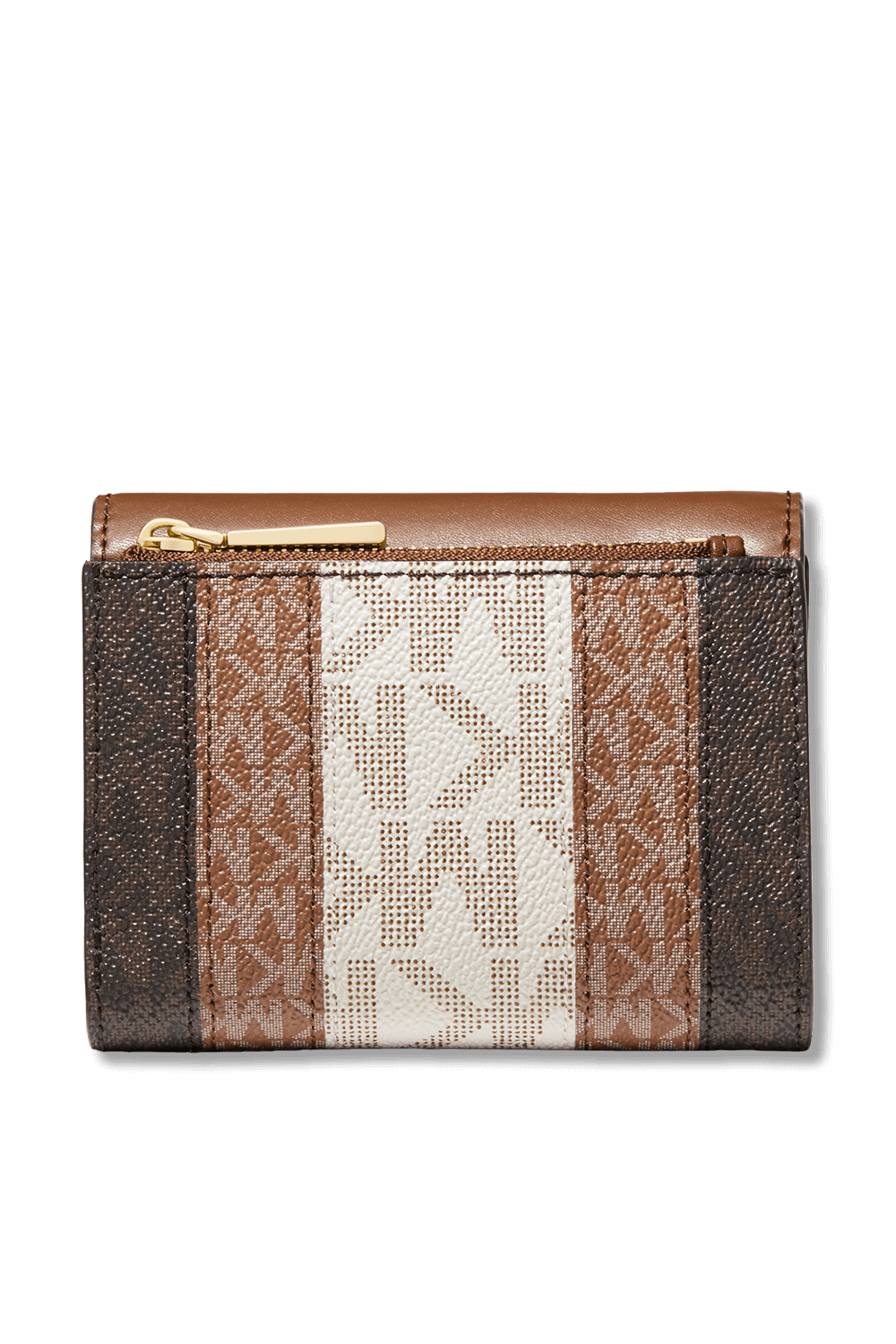 תמונה אחורית של Carmen Medium Color Block Logo and Leather Tri-Fold Envelope Wallet