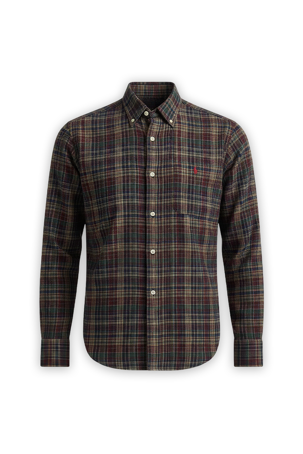 תמונה קידמית של חולצת כפתורים מפלאנל