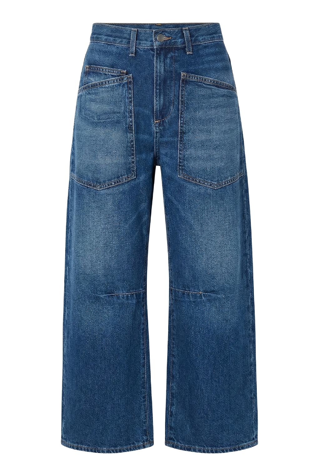 תמונה קידמית של מכנסי ג'ינס בגזרת ברל