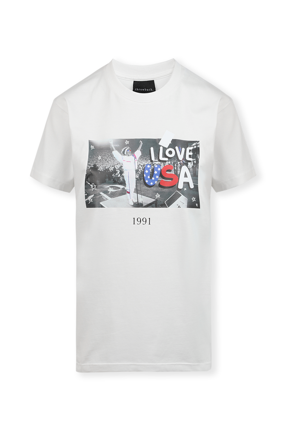 תמונה קידמית של USA Print Tshirt in White