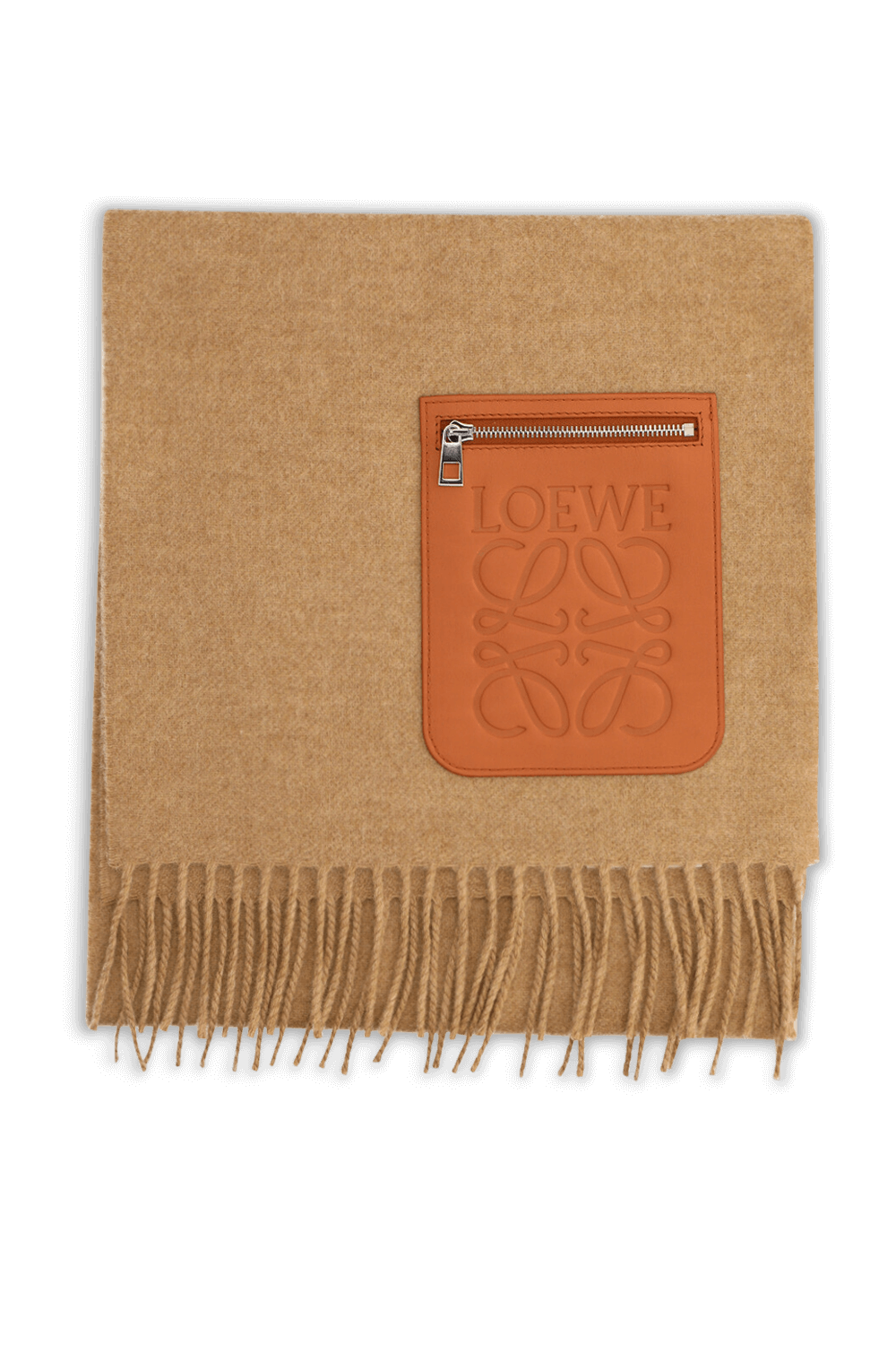 תמונה קידמית של צעיף צמר עם כיס