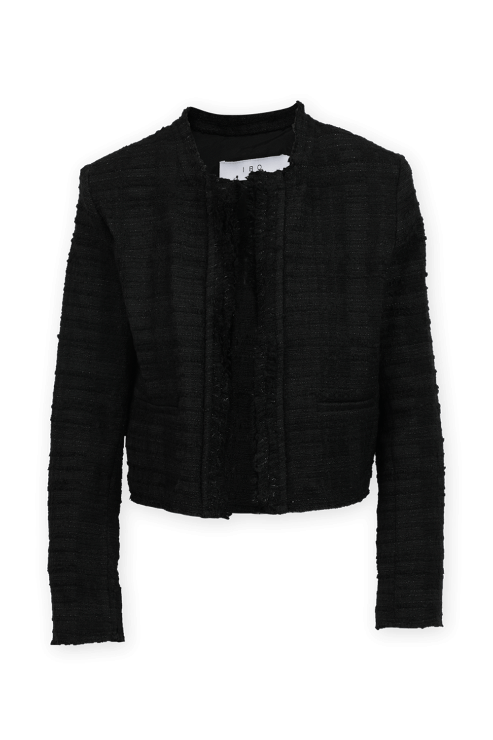 תמונה קידמית של ז'קט סלים פרוותי בצבע שחור